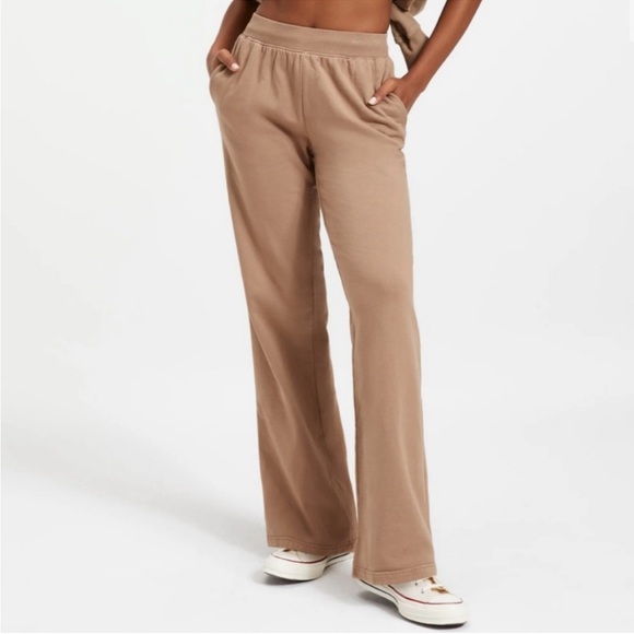 Good American Wide Leg Sweatpants in Putty, Size 0/XS New w/Tag - Picture 1 of 9